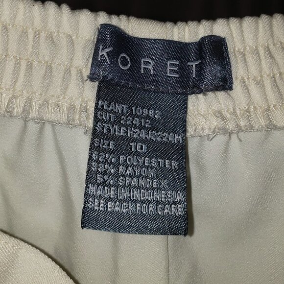 Koret Women's Fully lined Cream Colored Elastic Waistband Pull-On Pants - 10 - Picture 3 of 3